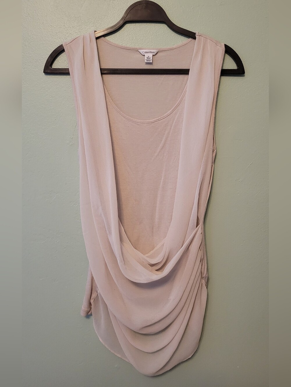 Calvin Klein Light Blush Draped Sleeveless Camisole